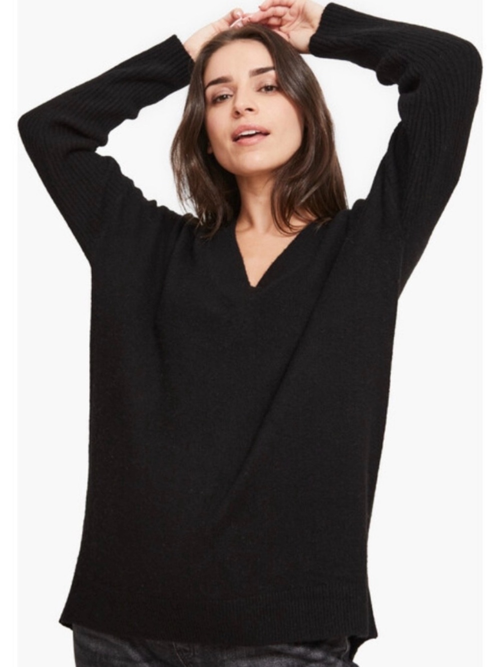 HATCH Eva V-Neck Maternity Sweater in Black – Size 2 / Medium